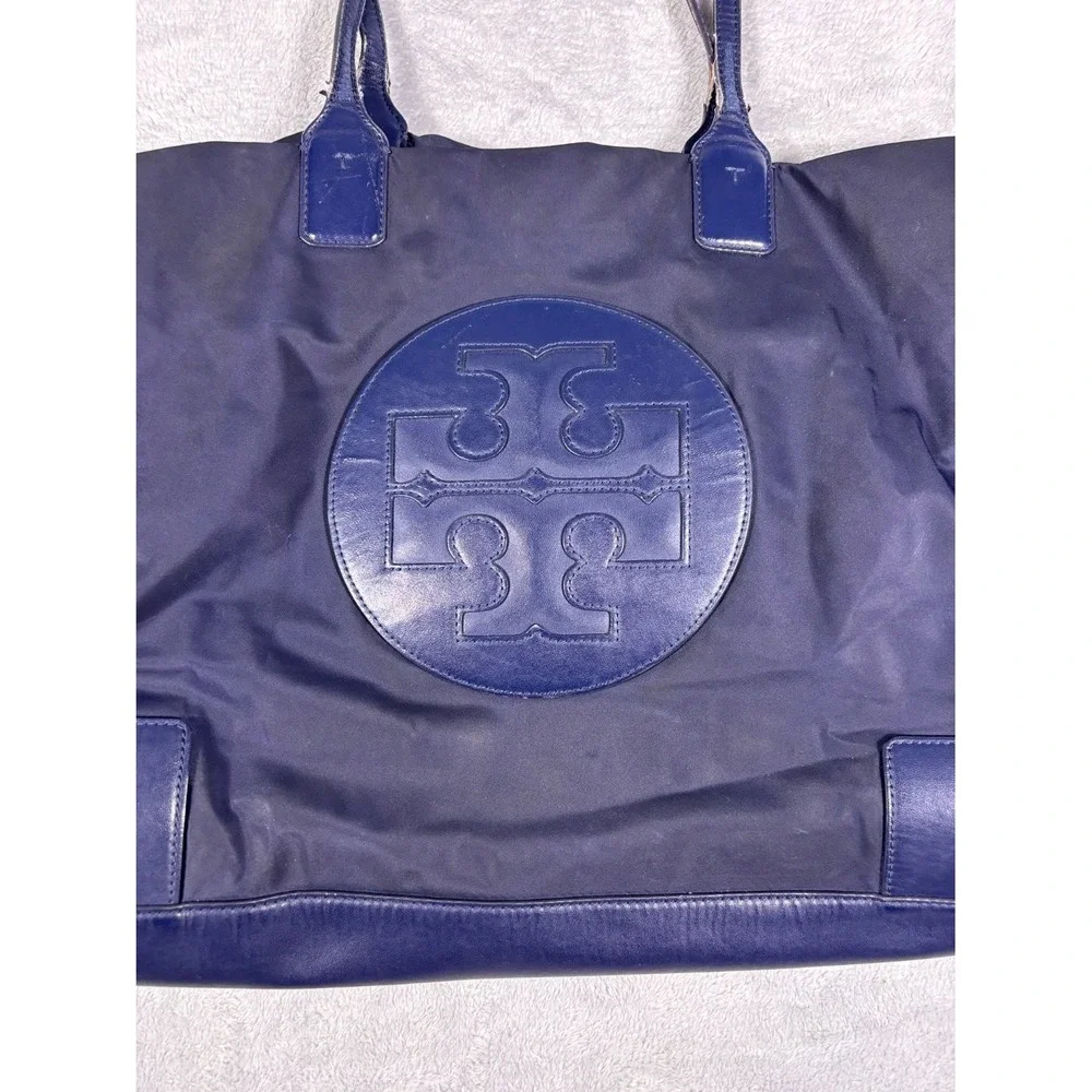 Tory Burch Ella Tote Bag L Blue Womens large